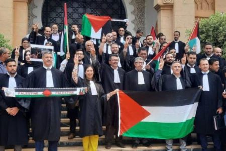 هيئة المحامين بمدينة الجديدة يتضامنون مع غزة ضد كيان الاحتلال الصهيوني
