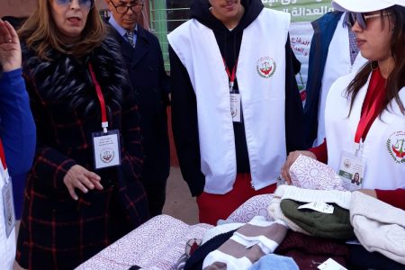 نظمت المنظمة الدفاع عن حقوق الإنسان والعدالة الاجتماعية حملة تدفئة لتوزيع الملابس للأطفال زلزال الحوز