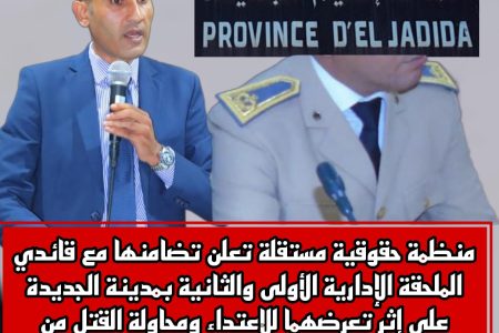 *نبيل وزاع الأمين العام للمنظمة يعلن تضامنه مع قائدي الملحقة الإدارية الأولى والثانية بمدينة الجديدة